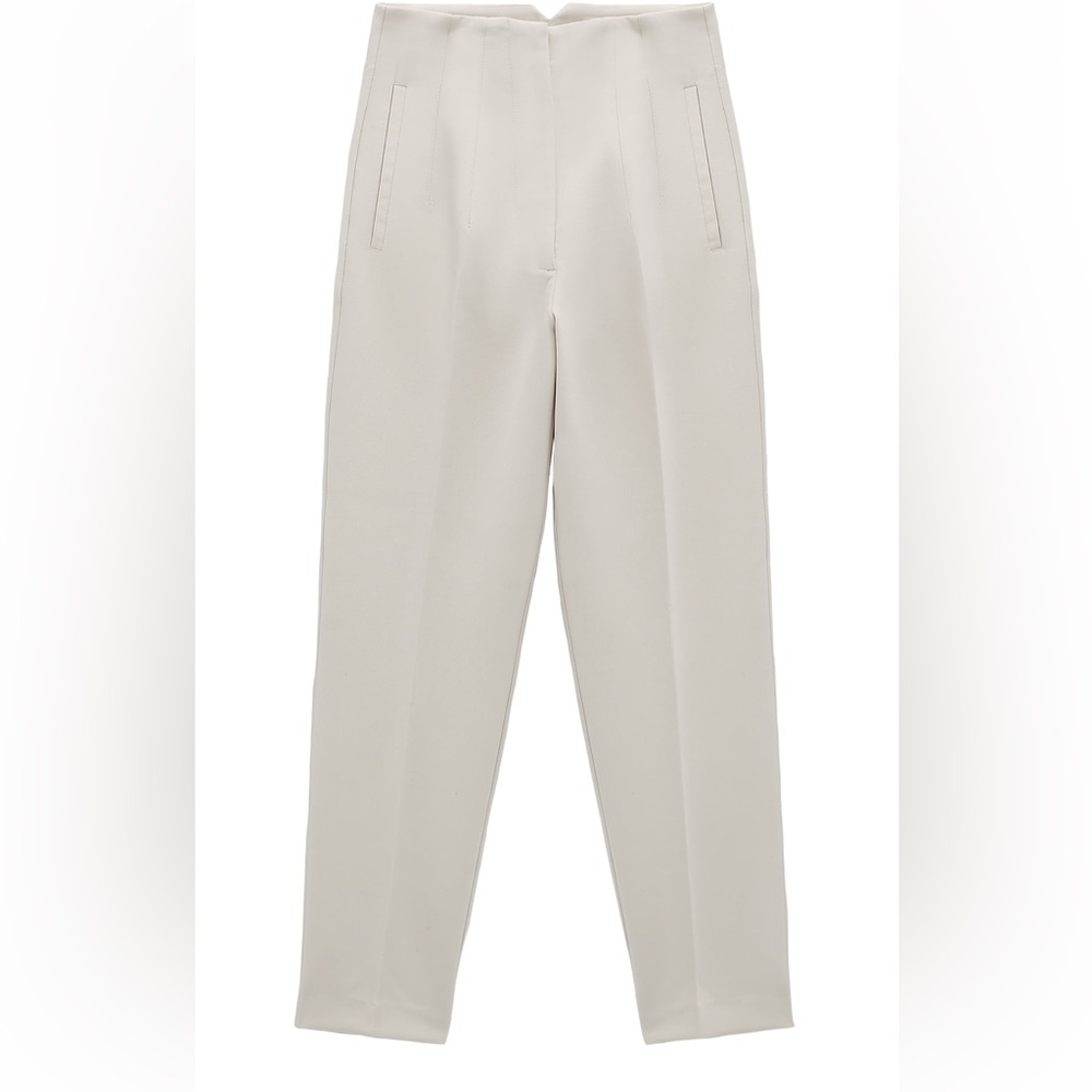 Zara high waist trouser pants cream